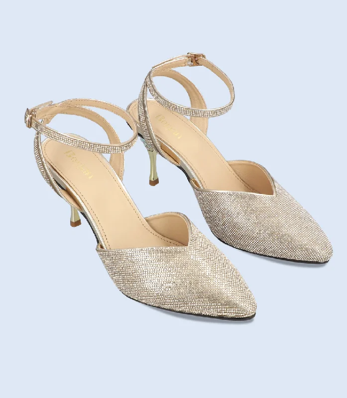 Versatile Heeled Sandals for Any Occasion---BW10203-CHAMPAGNE-Women Sling Back