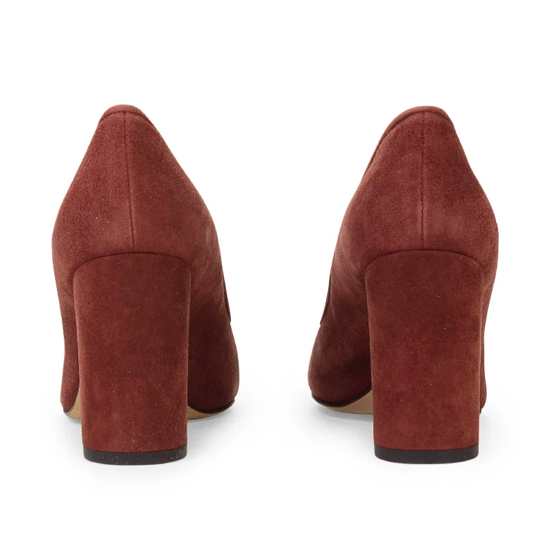 Affordable Suede Ankle Pumps for All-Day Wear--SUEDE MAROON PUMPS