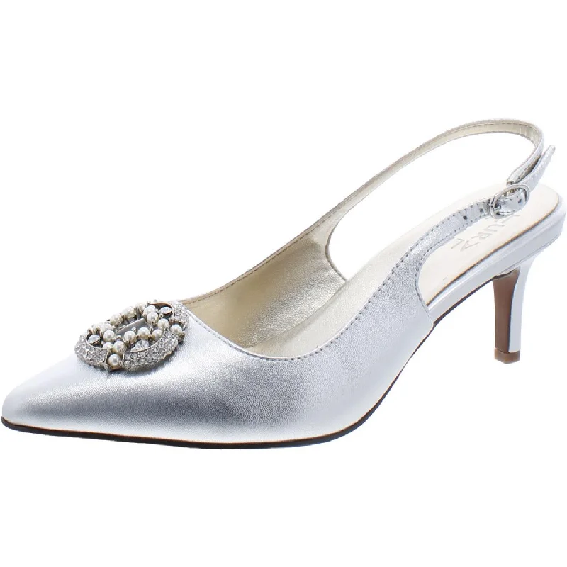 Affordable Rhinestone Pumps for a Dazzling Look---Naturalizer Womens Emily Leather Rhinestone Slingback Heels