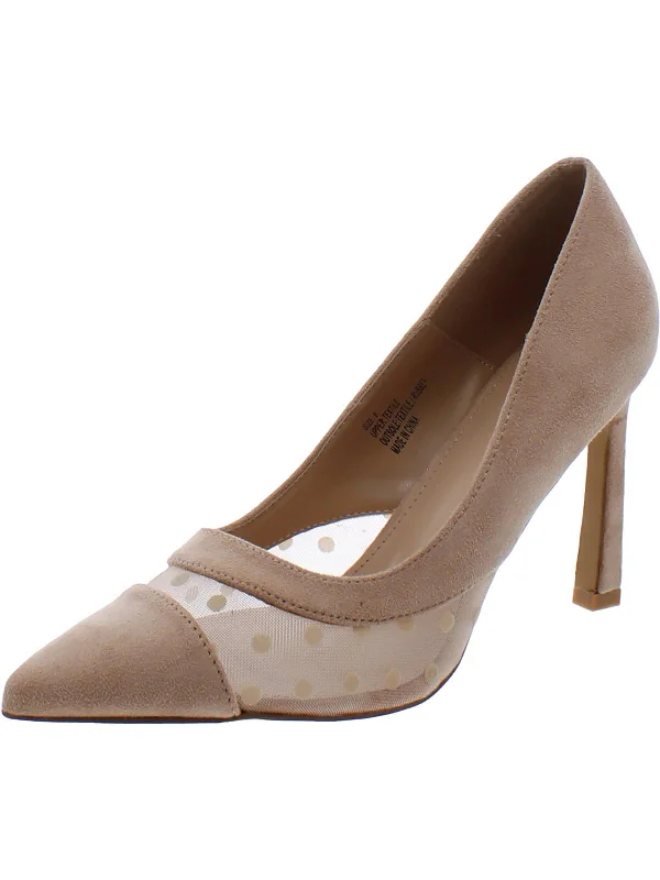 Affordable Suede Ankle Pumps for All-Day Wear--Briar Womens Faux Suede Illusion Pumps