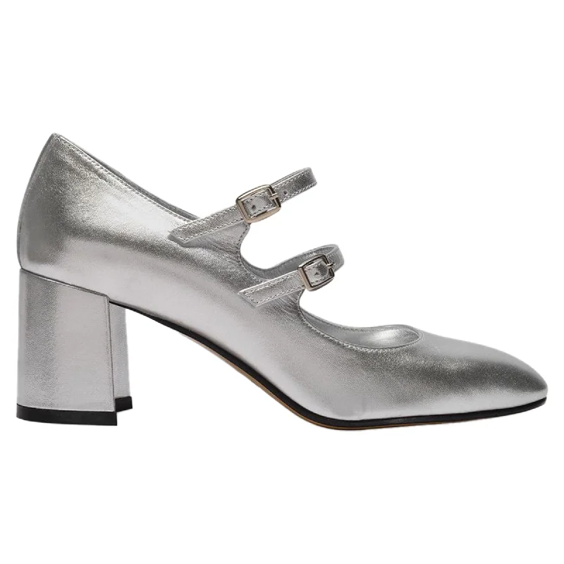 Alice Pumps - Carel - Leather - Silver---Comfortable Leather Pumps for Office and Everyday Wear