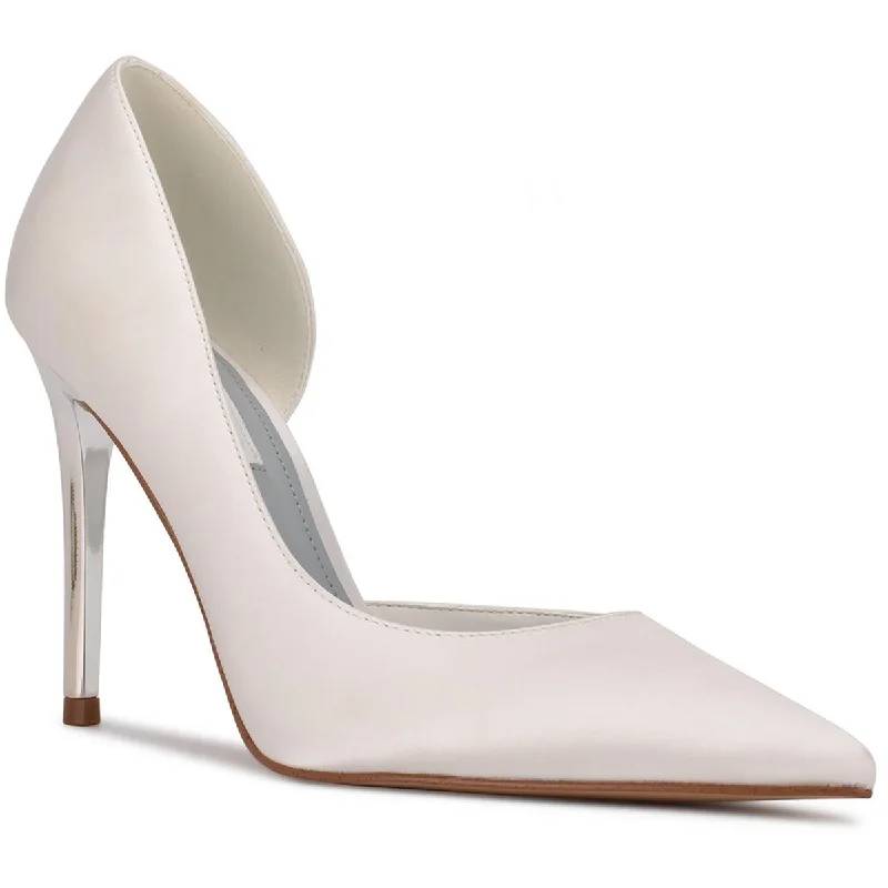 Versatile Dress Heels for Formal and Casual Wear---Nine West Womens Folowe Satin Dressy Pumps