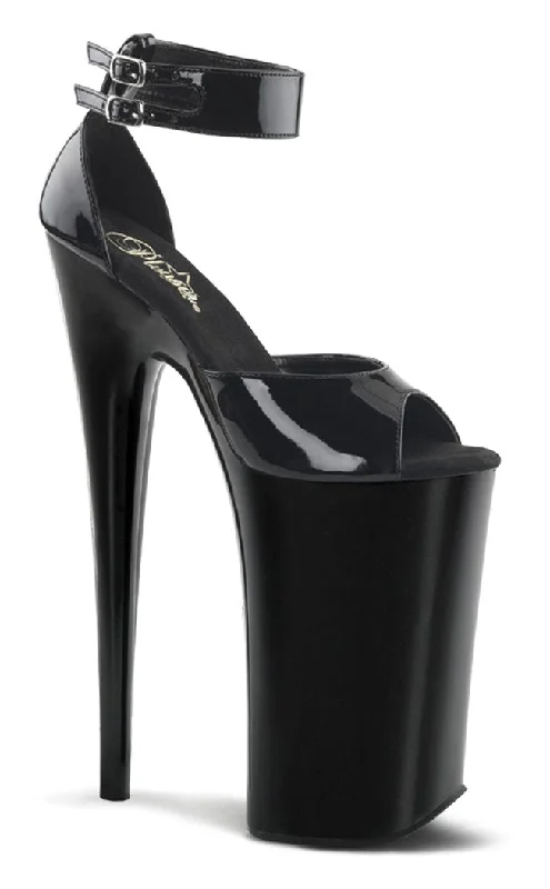 Sleek and Shiny Patent Pump Heels for a Polished Look--BEYOND-089 Black Patent 10 Inch Heels