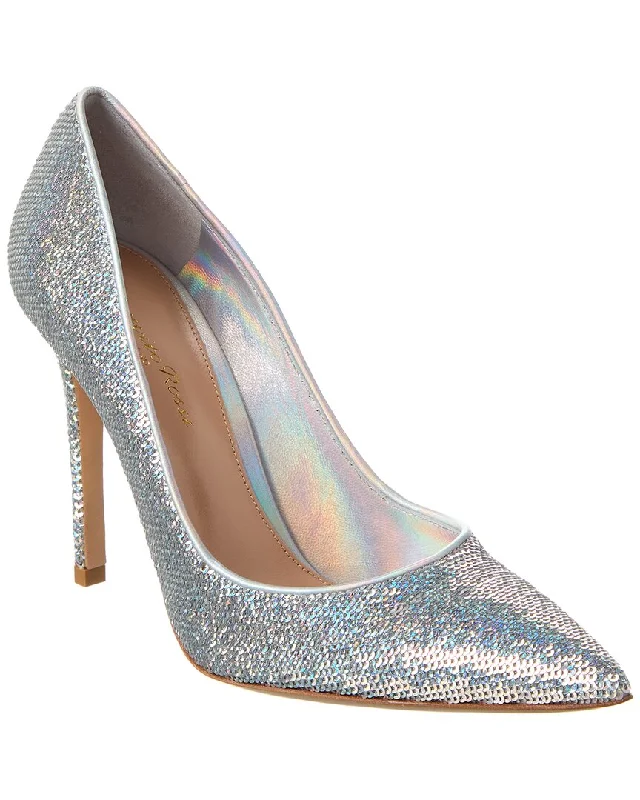 Gianvito Rossi 105 Sequin & Leather Pump---Comfortable Leather Pumps for Office and Everyday Wear