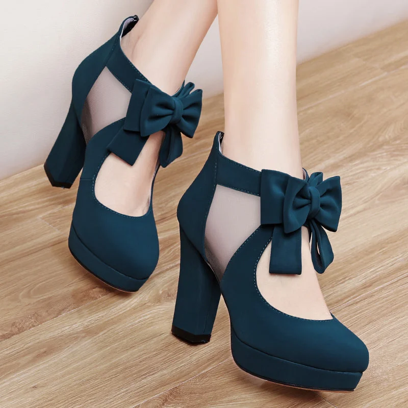 Big bow high heels YV43675---Charming Bow Pumps for a Cute and Stylish Look