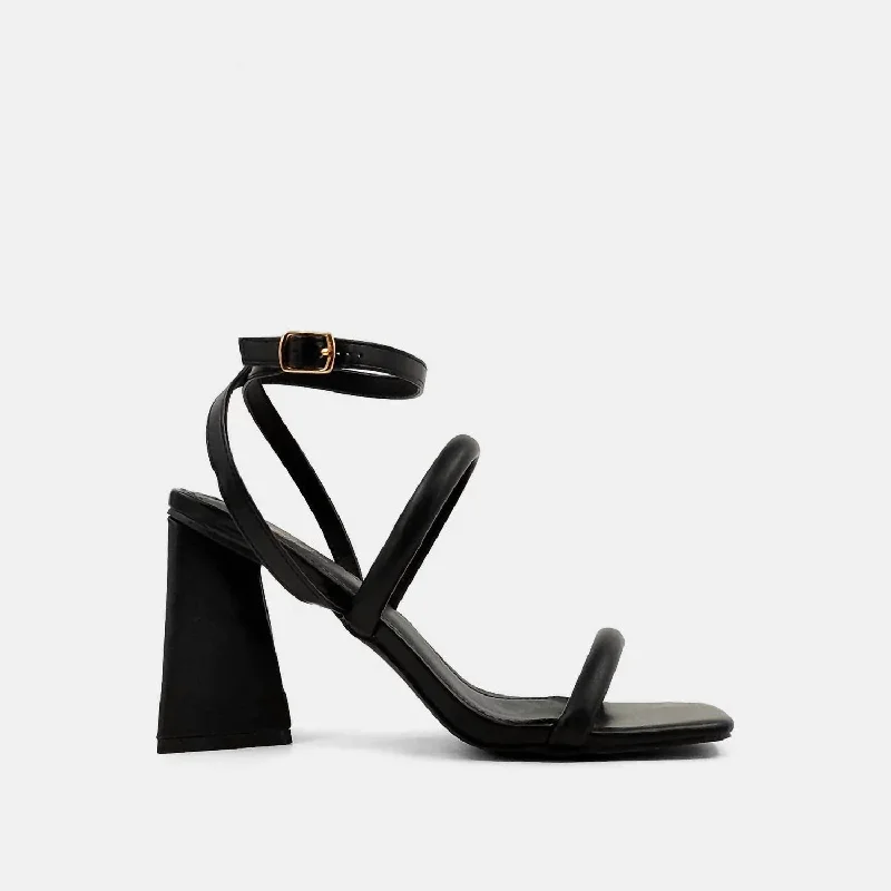 Versatile Heeled Sandals for Any Occasion---Evangeline Heel In Black