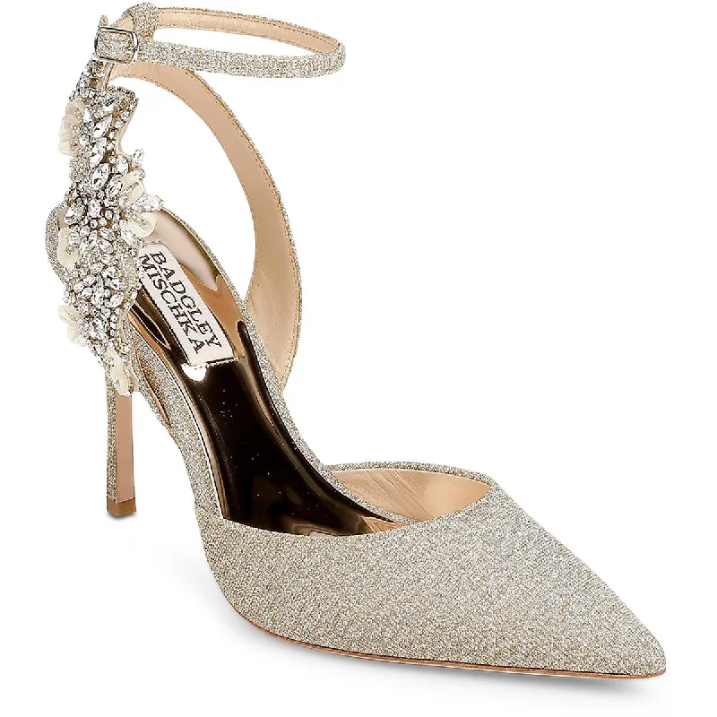 Badgley Mischka Womens Blanca Satin Embellished PumpsAffordable Satin Heels with a Luxe Touch