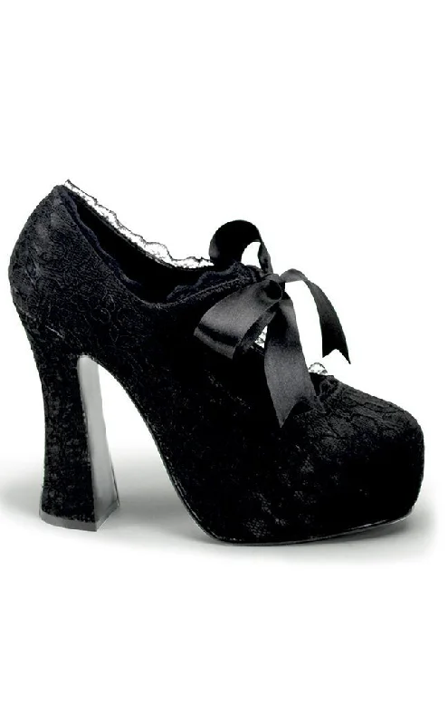 Trendy Chunky Heel Pumps for Casual Wear--DEMON-11 Black Mary Jane Heels