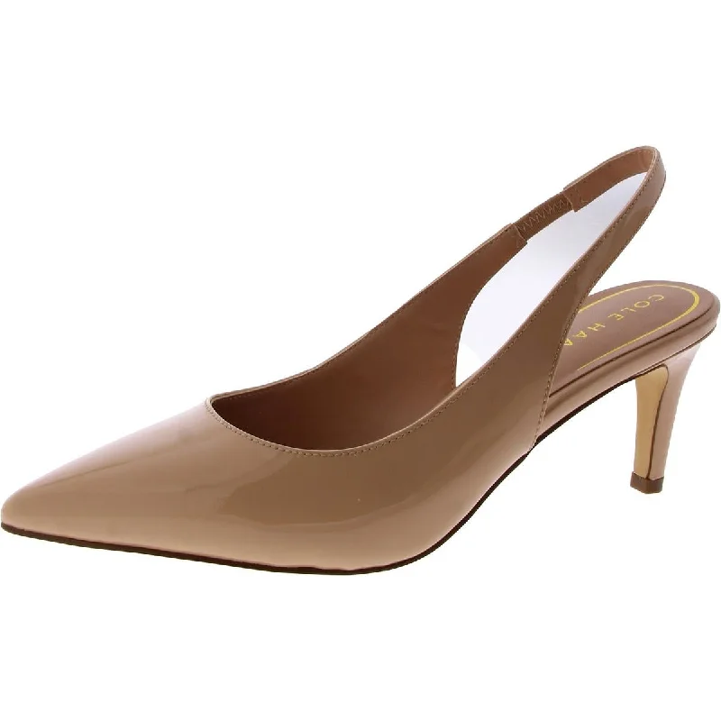 Sleek and Shiny Patent Pump Heels for a Polished Look--Cole Haan Womens Vandam Sling Pump Patent Pointed Toe Slingback Heels