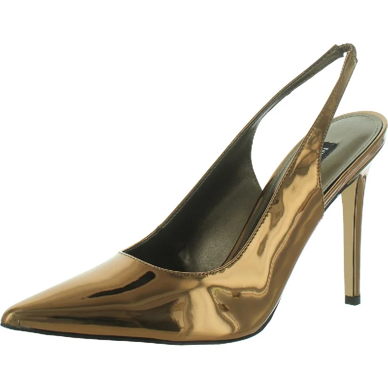 Sleek and Shiny Patent Pump Heels for a Polished Look--Nine West Womens Feather 3 Patent Pointed Toe Slingback Heels