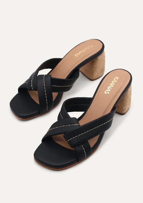 Versatile Heeled Sandals for Any Occasion---Arenal Chunky Band Heel In Black