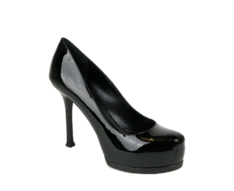 Sleek and Shiny Patent Pump Heels for a Polished Look--Saint Laurent Women's  Patent Leather Tribtoo 80 Platform Pump