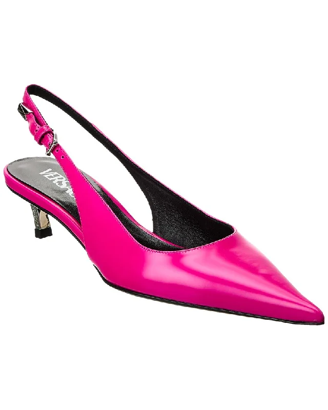 Versace Pin-Point Leather Pump---Comfortable Leather Pumps for Office and Everyday Wear