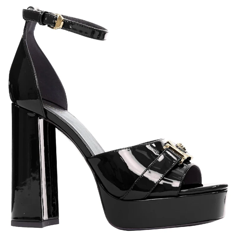 Versace Anthem Maryjane Calf Leather Double Buckle Platform Brogue---Comfortable Leather Pumps for Office and Everyday Wear