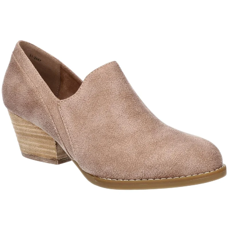 Affordable Suede Ankle Pumps for All-Day Wear--Bella Vita Womens Nakia Faux Suede Stacked Heels Shooties