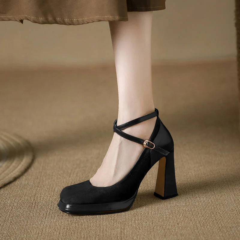 Stylish Ankle Strap Heels for Women--Delila-100 Ankle Strap High Heels