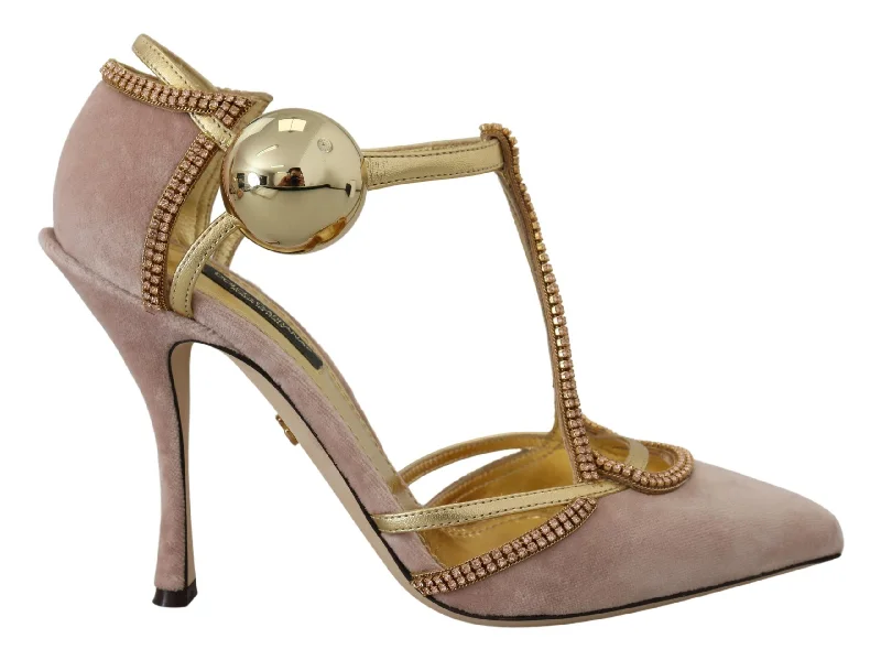 Affordable Rhinestone Pumps for a Dazzling Look---Dolce & Gabbana Elegant Pink Crystal Pumps with High Heels