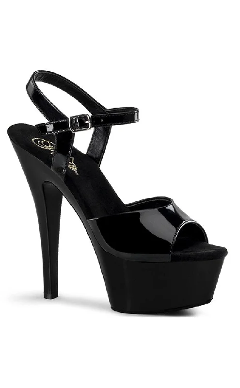 Sleek and Shiny Patent Pump Heels for a Polished Look--KISS-209 Black Patent Platform Heels