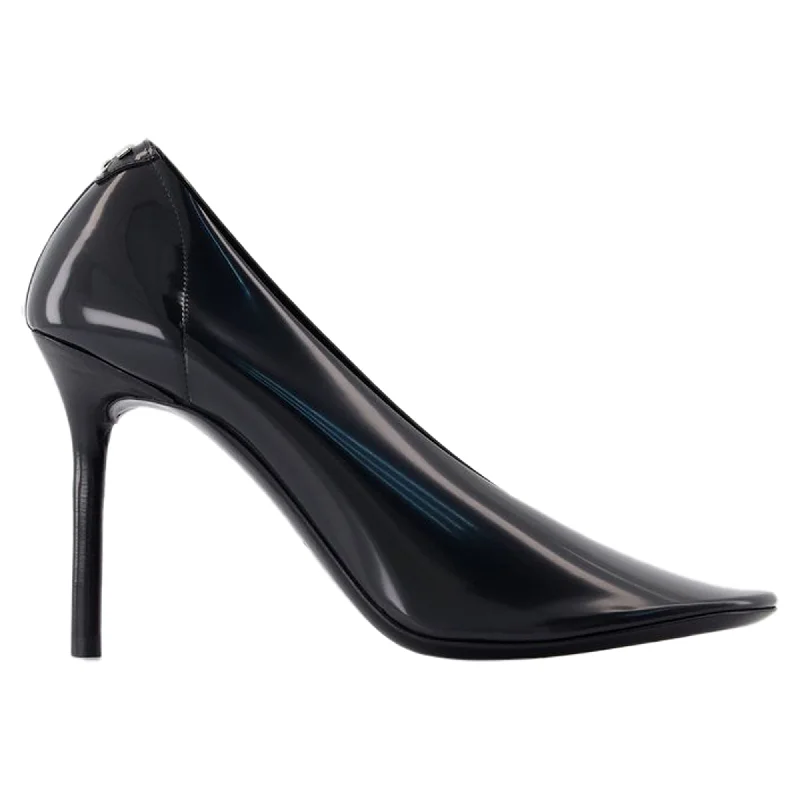 Stiletto Heel Pumps with Perfect Fit--Nude Stilettos Pumps - Courreges - PVC - Black-Fashionable & Classic