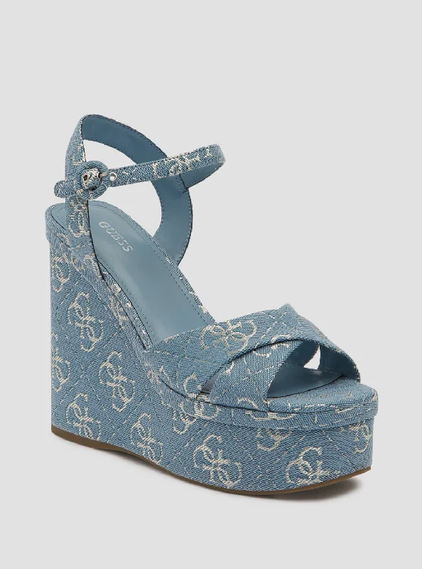 Versatile Heeled Sandals for Any Occasion---Blue Logo Cadds Heels