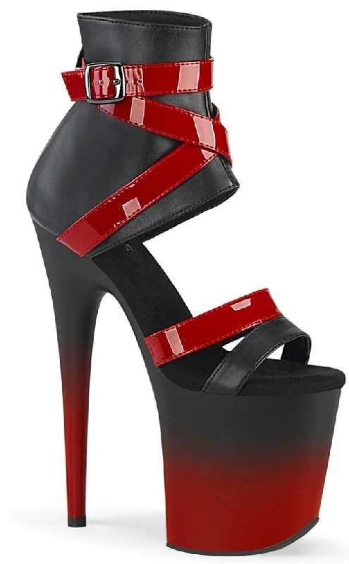 Stylish Platform Heels for Extra Height--FLAMINGO-800-15 Black Red Ombre Platform Heels