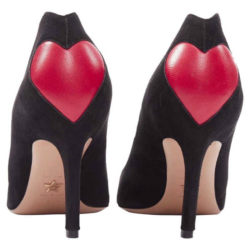 Affordable Suede Ankle Pumps for All-Day Wear--Dior Dioramour Leather Heart Suede Curved Heeled Pumps