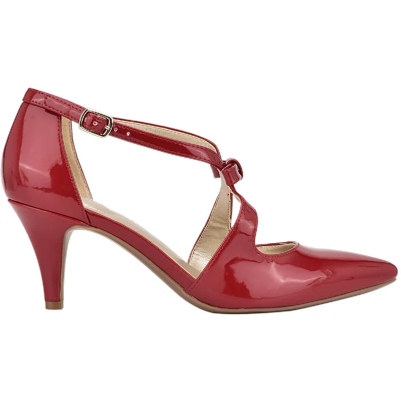 Sleek and Shiny Patent Pump Heels for a Polished Look--Bandolino Womens Zeffer 3 Patent Ankle Strap Dress Pumps