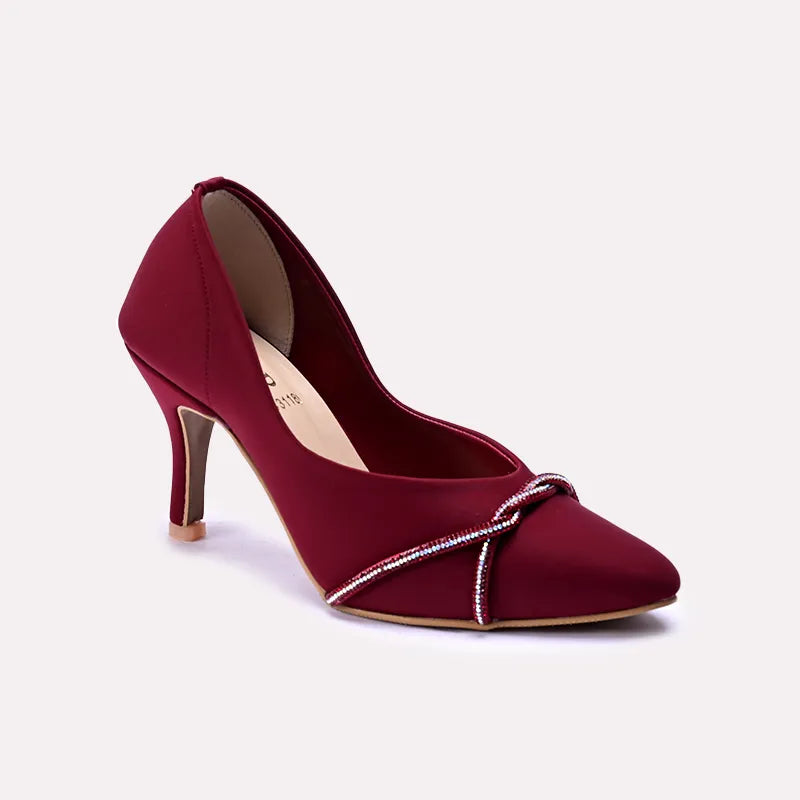 Magnolia Maroon Fancy Heel Pumps 0431180