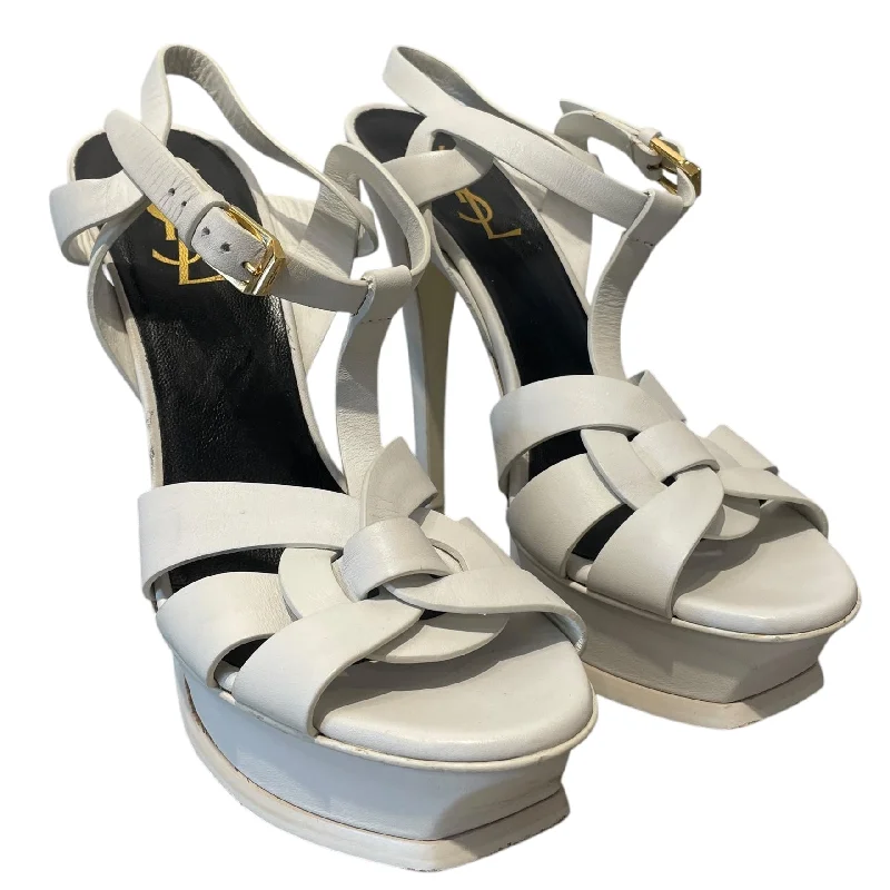 YVES SAINT LAURENT/Heels/EU 37/Leather/WHT/TRIBUTE---Comfortable Leather Pumps for Office and Everyday Wear