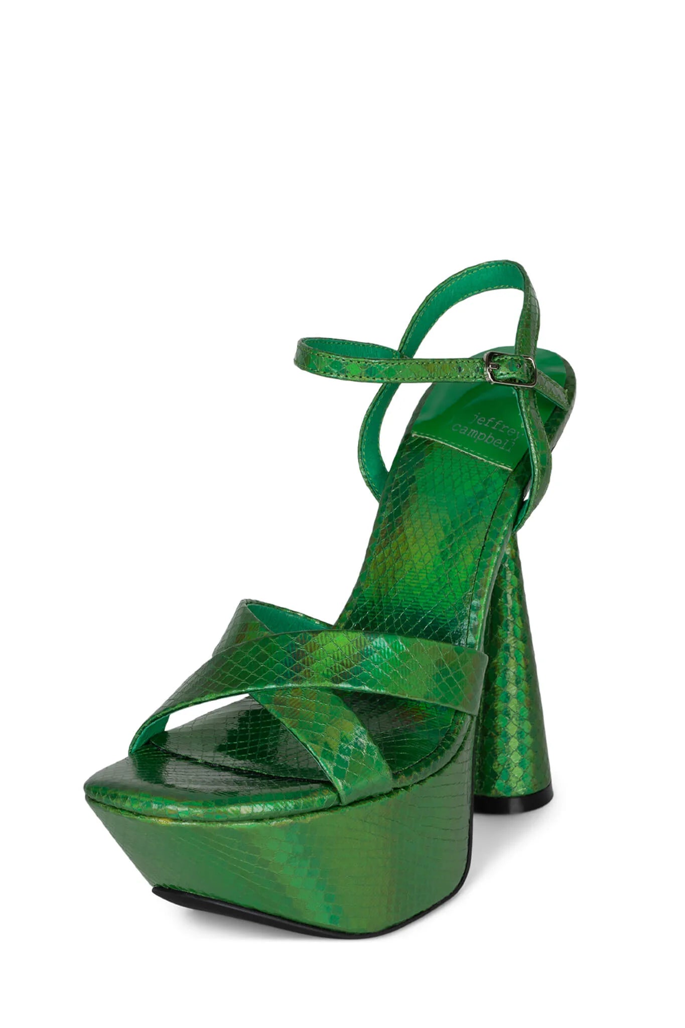 Versatile Heeled Sandals for Any Occasion---EVOLVES GREEN SNAKE SILVER