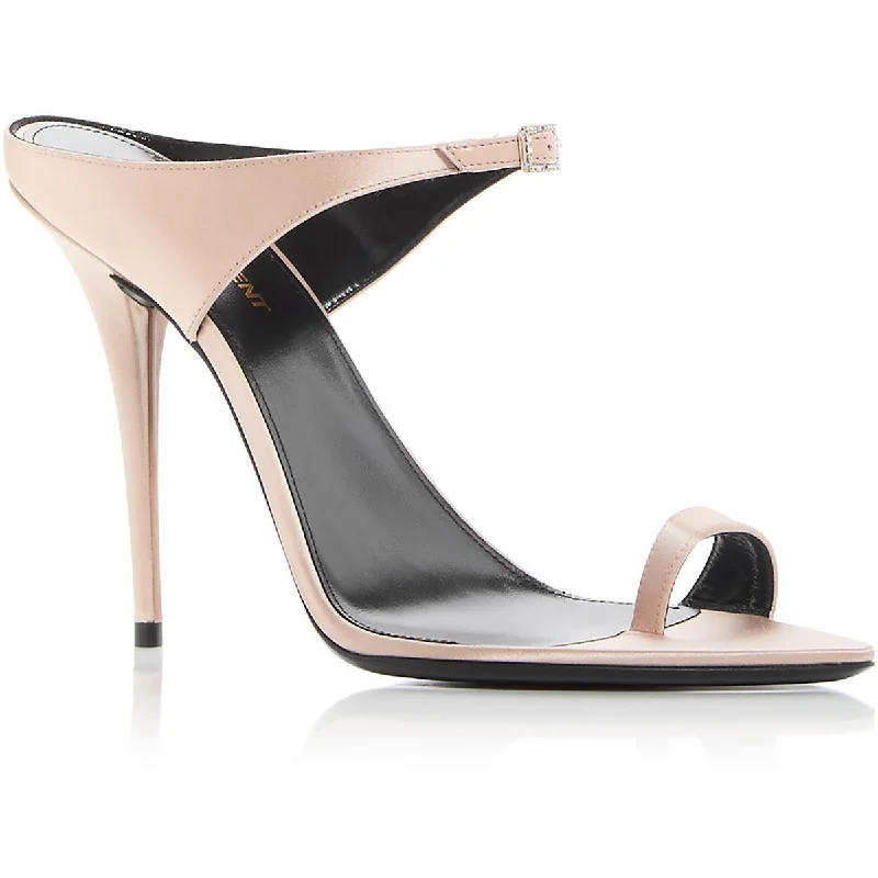 Saint Laurent Womens Satin Adjustable MulesAffordable Satin Heels with a Luxe Touch