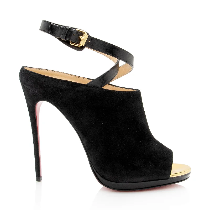 Affordable Suede Ankle Pumps for All-Day Wear--Christian Louboutin Suede Lumir 120 Pumps