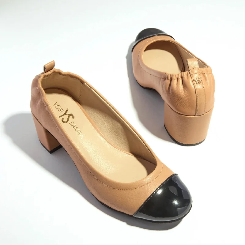 Heidi Classic Pump in Tan Leather---Comfortable Leather Pumps for Office and Everyday Wear