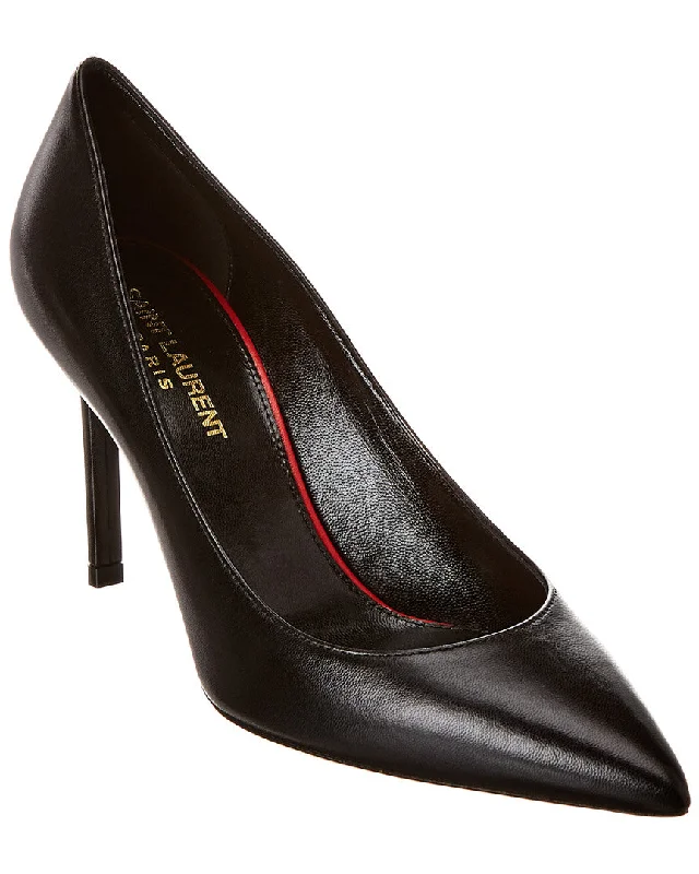 Saint Laurent Anja 90 Leather Pump---Comfortable Leather Pumps for Office and Everyday Wear