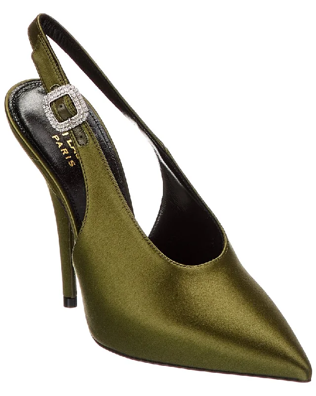 Saint Laurent Yasmeen 115 Satin Slingback PumpAffordable Satin Heels with a Luxe Touch