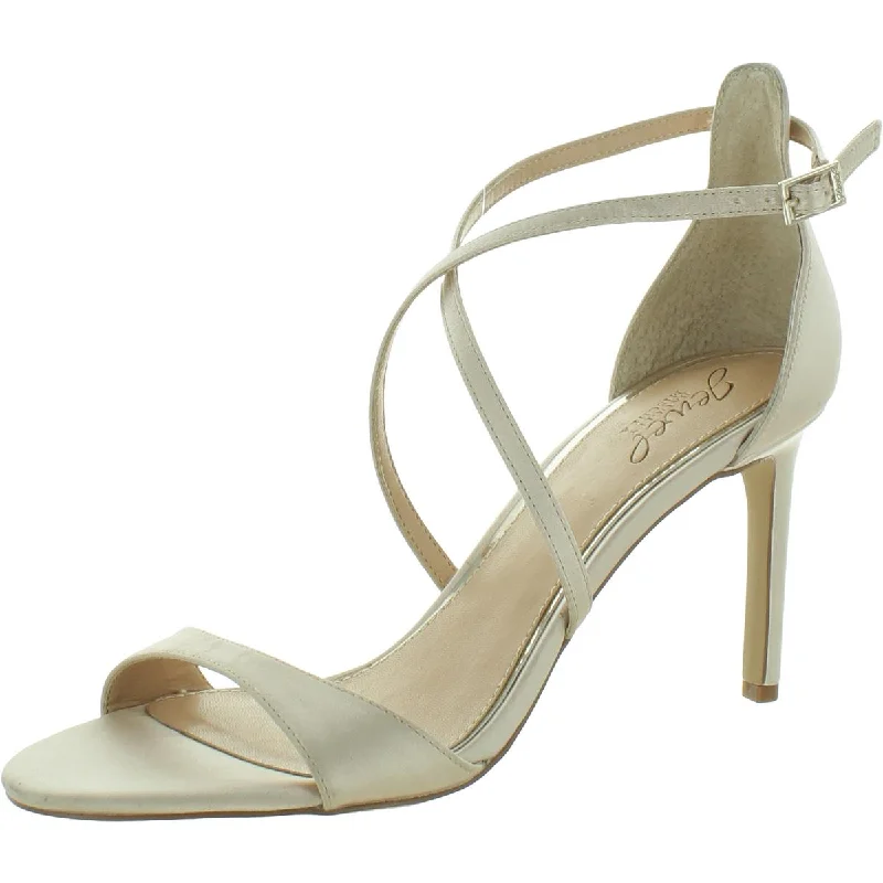 Stylish Ankle Strap Heels for Women--Jewel Badgley Mischka Womens Satin Criss Cross Ankle Strap Pumps