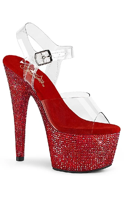 Affordable Rhinestone Pumps for a Dazzling Look---BEJEWELED-708DM Red Rhinestone Heels