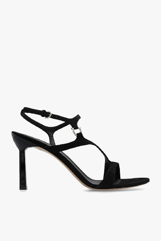 Affordable Suede Ankle Pumps for All-Day Wear--Salvatore Ferragamo New Jille Black Suede Leather Heeled Shoes