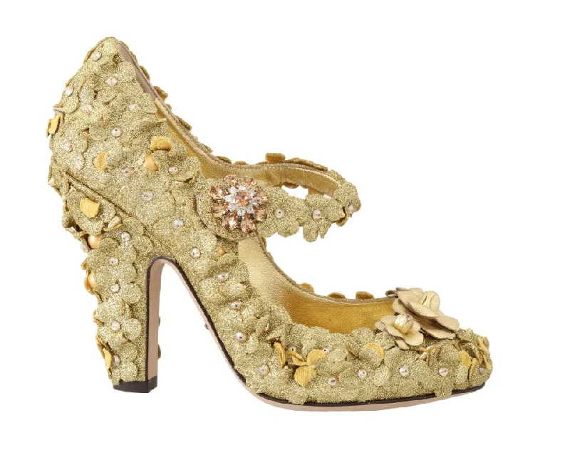 Dolce & Gabbana  Floral Crystal Embellished Women's Pumps---Chic Embellished Pumps for a Glamorous Look