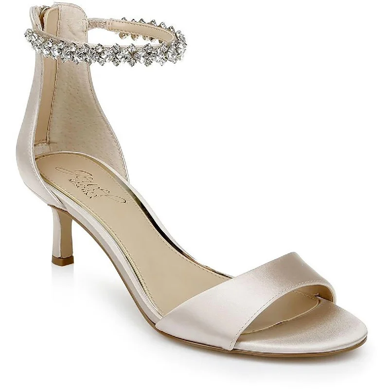 Stylish Ankle Strap Heels for Women--Jewel Badgley Mischka Womens Lorraine Dressy Zipper Ankle Strap