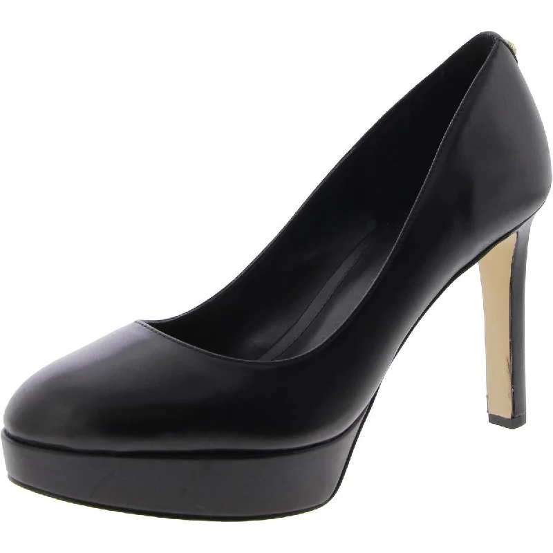 MICHAEL Michael Kors Womens Leather Slip-On Platform Heels---Comfortable Leather Pumps for Office and Everyday Wear