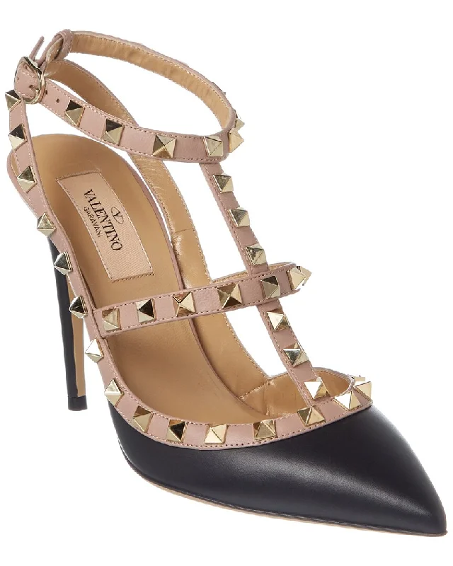 Valentino Rockstud Caged 100 Leather Pump---Comfortable Leather Pumps for Office and Everyday Wear