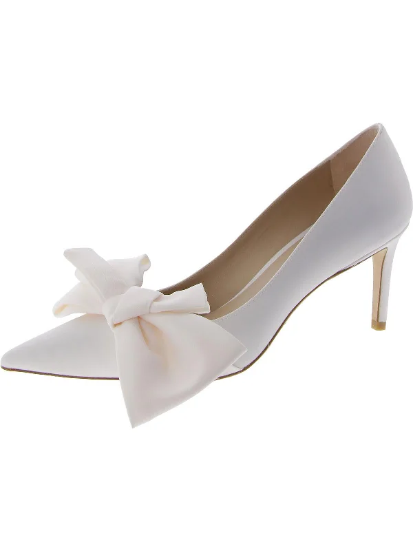 Stiletto Heel Pumps with Perfect Fit--Loveknot Womens Satin Pointed Toe Pumps-Fashionable & Classic