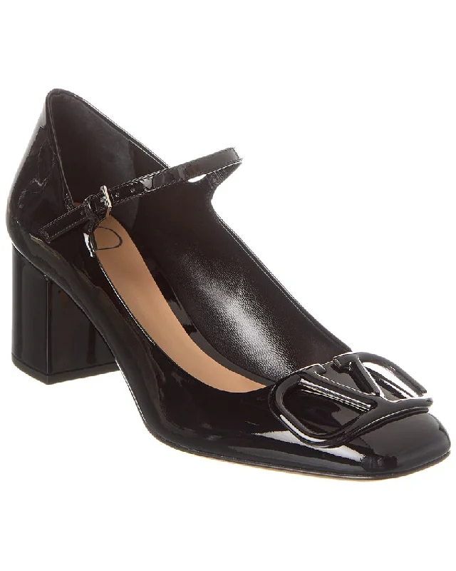 Sleek and Shiny Patent Pump Heels for a Polished Look--Valentino VLogo 60 Patent Pump