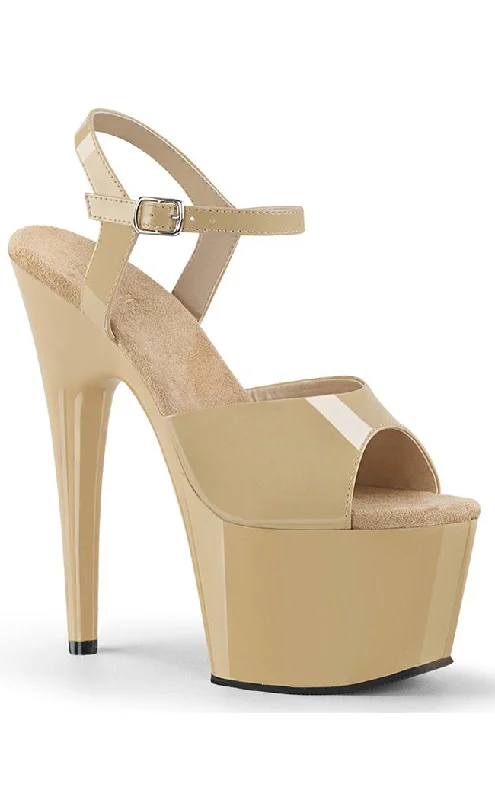 Sleek and Shiny Patent Pump Heels for a Polished Look--ADORE-709 Cream Patent Heels