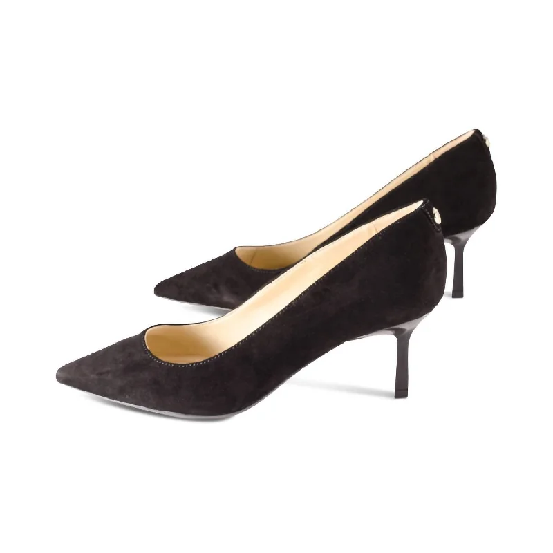 Affordable Suede Ankle Pumps for All-Day Wear--Women's Kumia Suede Stiletto Heels In Black