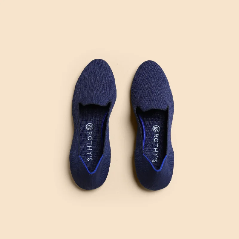 Trendy Chunky Heel Pumps for Casual Wear--Rothy - Women - The Loafer - Navy