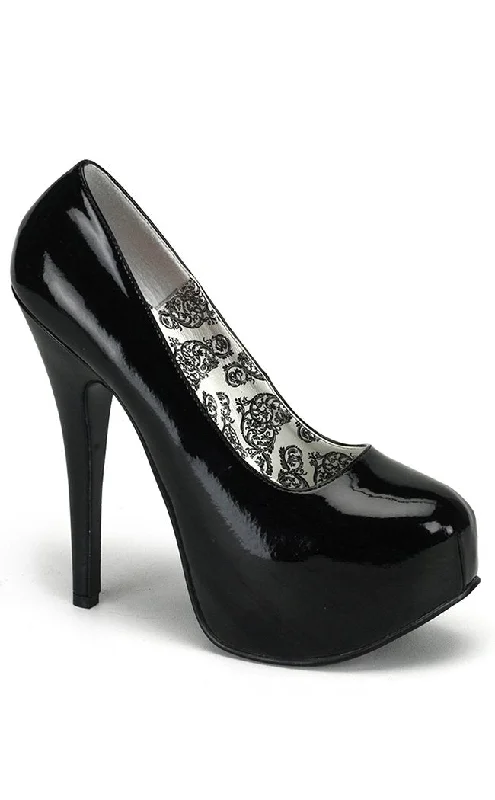 Sleek and Shiny Patent Pump Heels for a Polished Look--TEEZE-06 Black Patent Heels (AU Stock)