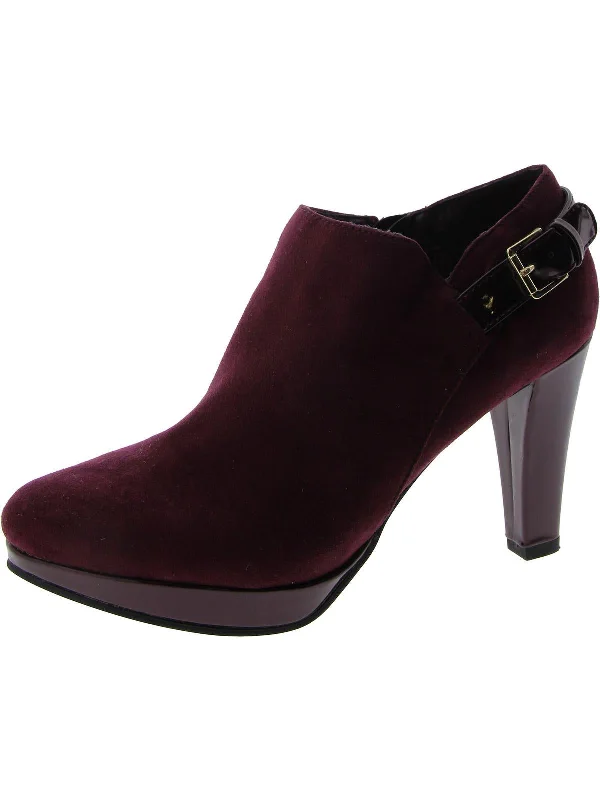 Affordable Suede Ankle Pumps for All-Day Wear--Esme Womens Faux Suede Buckle Mules