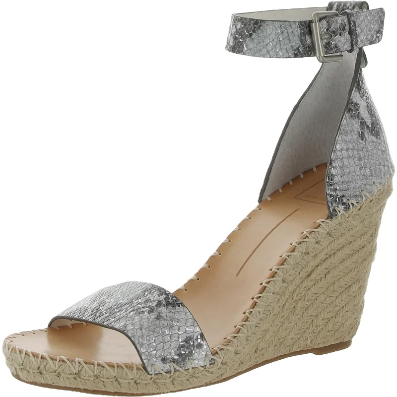 Noor Womens Leather Ankle Espadrille Heels---Comfortable Leather Pumps for Office and Everyday Wear